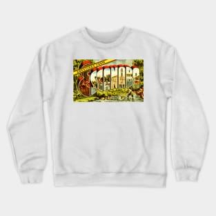 Greetings from Escanaba, Michigan - Vintage Large Letter Postcard Crewneck Sweatshirt